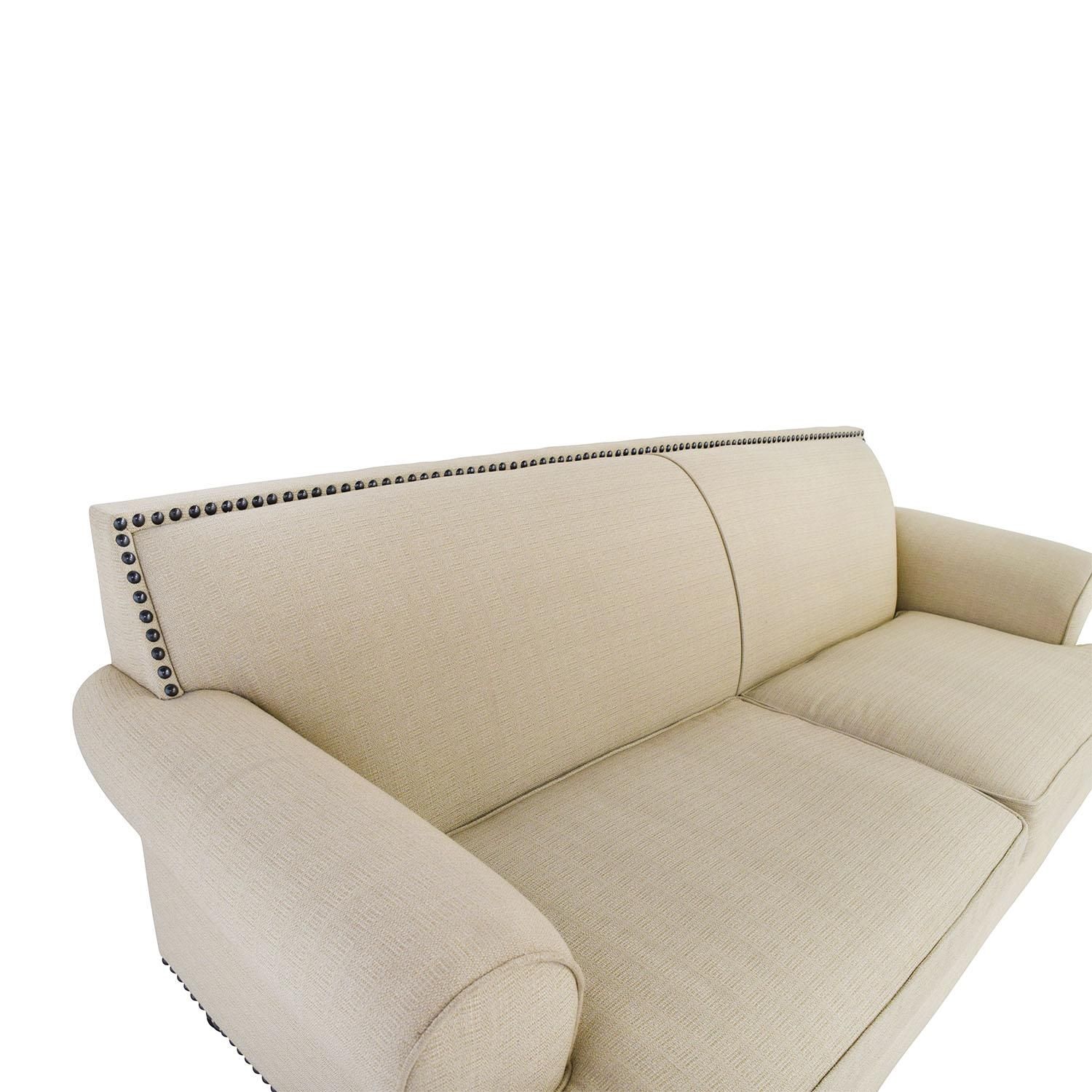 48% Off – Pier 1 Pier 1 Carmen Tan Couch With Studs / Sofas Within Pier 1 Sofas (View 13 of 20)