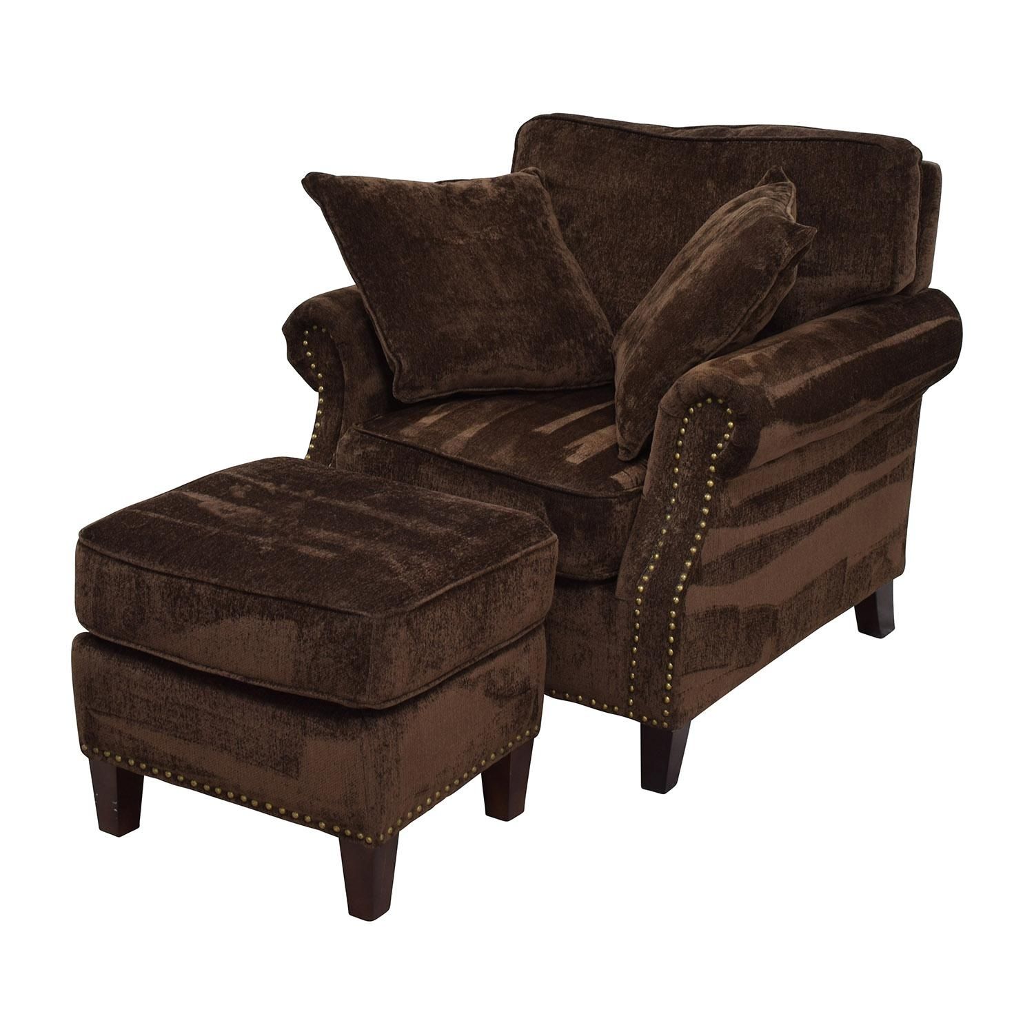 55% Off – Bob's Furniture Bob's Furniture Mirage Studded Brown Regarding Brown Sofa Chairs (View 2 of 20)