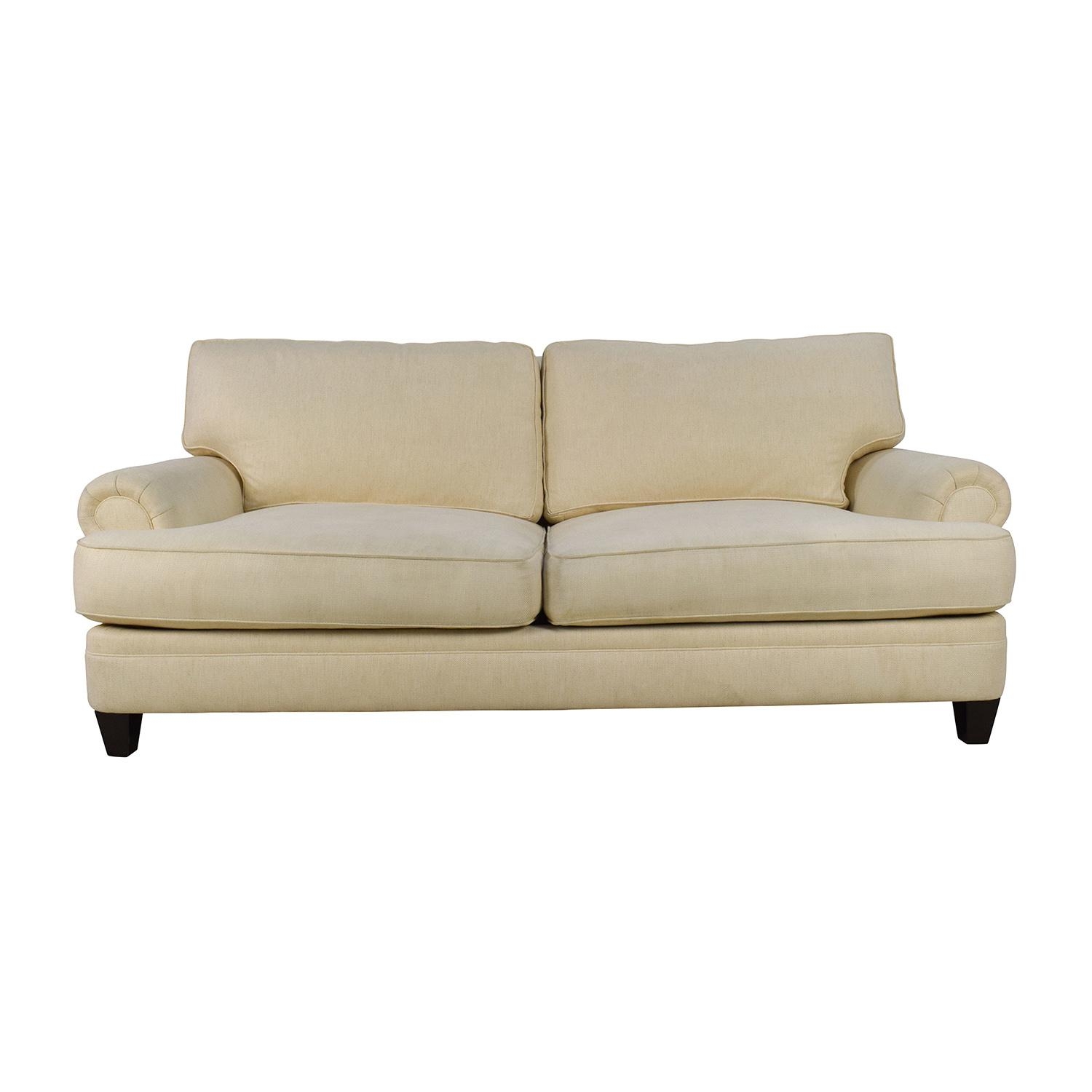 83% Off – Henredon Henredon Fireside Short Beige 3 Seater Sofa / Sofas Pertaining To Short Sofas (Photo 1 of 20)