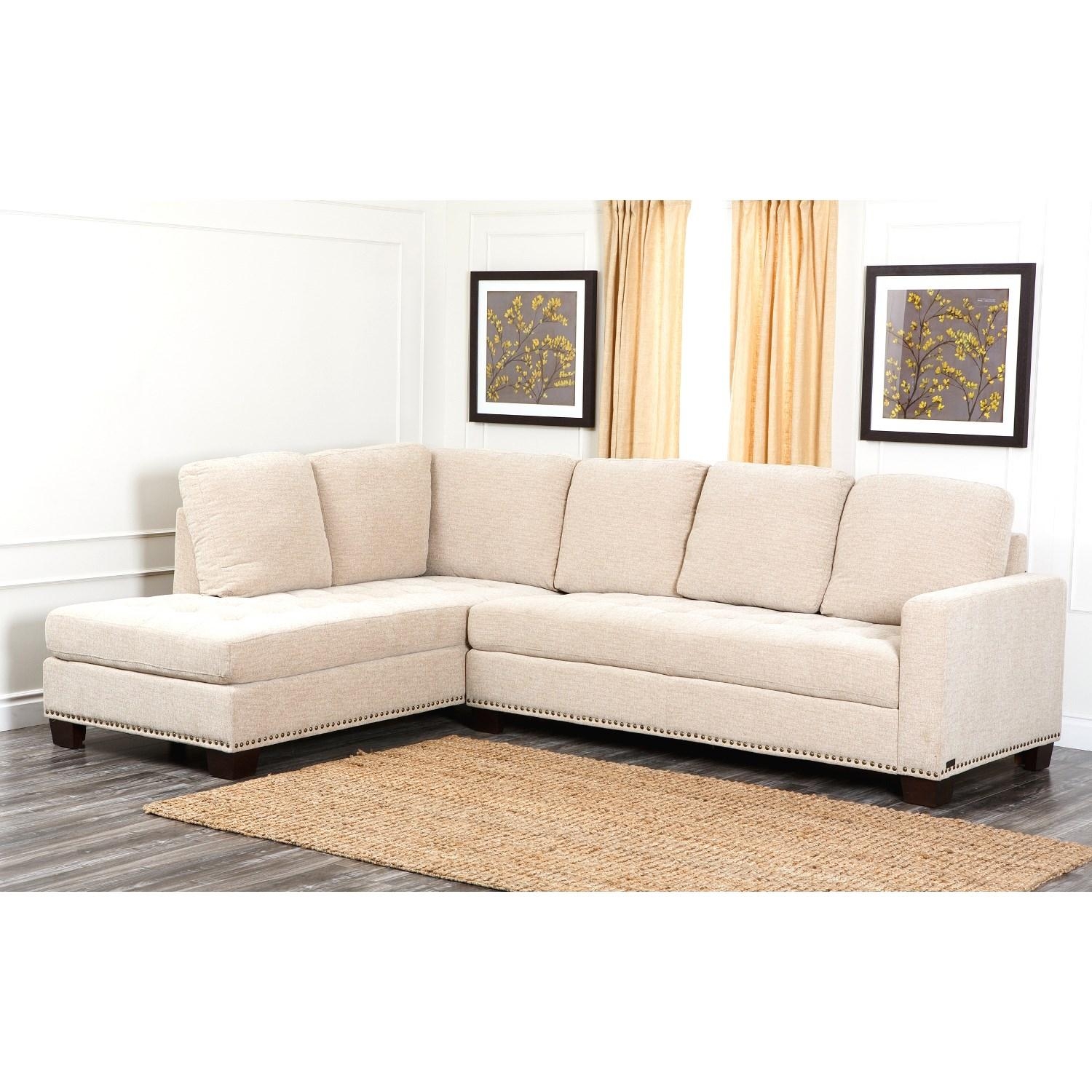 Abbyson Living Ci D10357 Crm Claridge Fabric Sectional In Cream With Abbyson Living Sectionals (Photo 1 of 15)