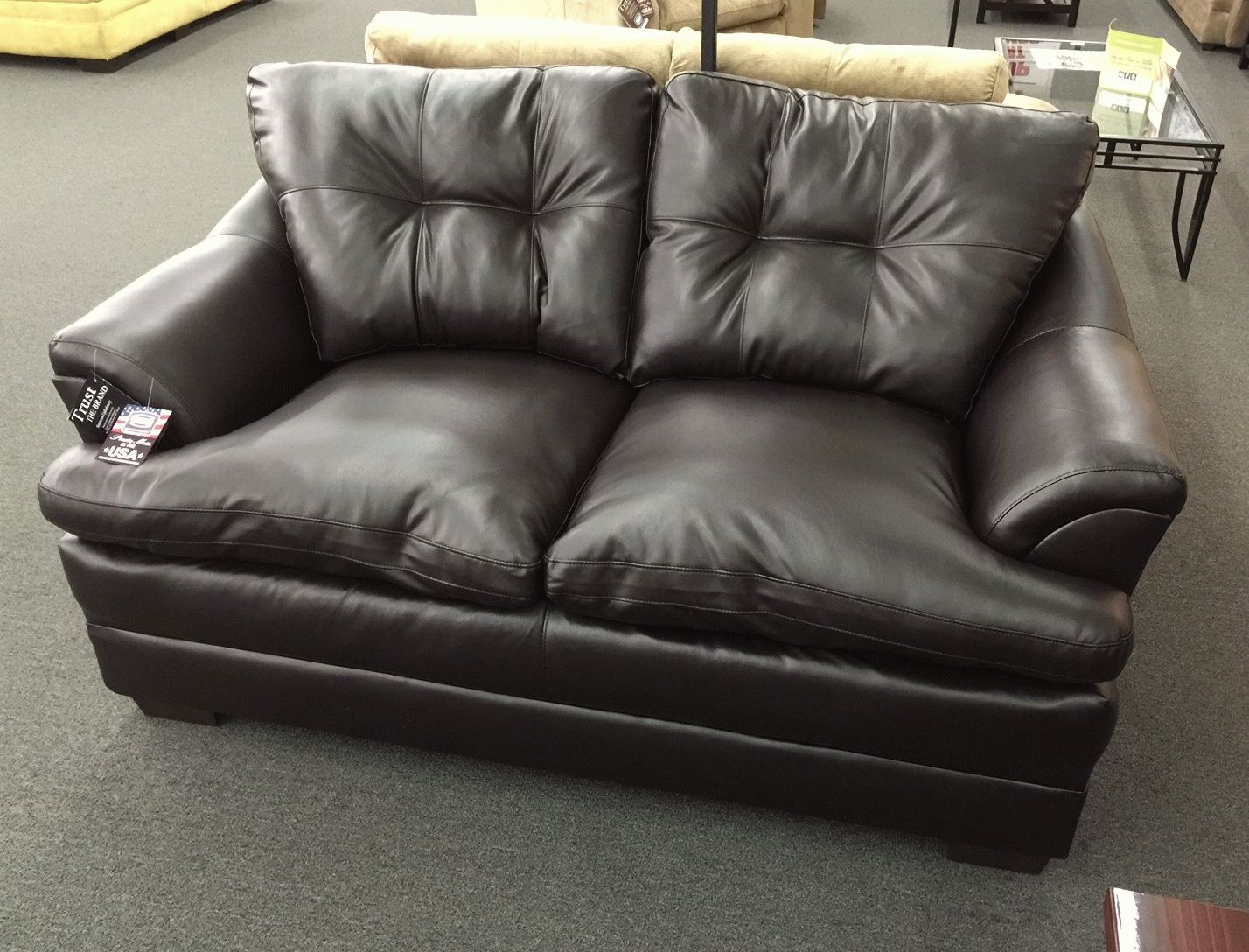 Apollo Espresso Sofasimmons At Furniture Warehouse | The $399 With Simmons Sofas And Loveseats (View 19 of 20)