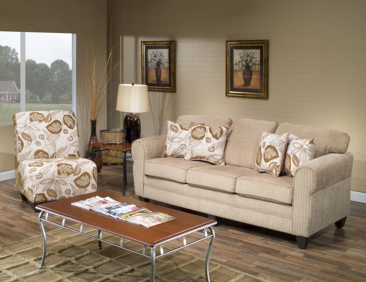 Beige Fabric Modern Sofa And Accent Chair Set W/options In Sofa And Accent Chair Set (View 1 of 20)