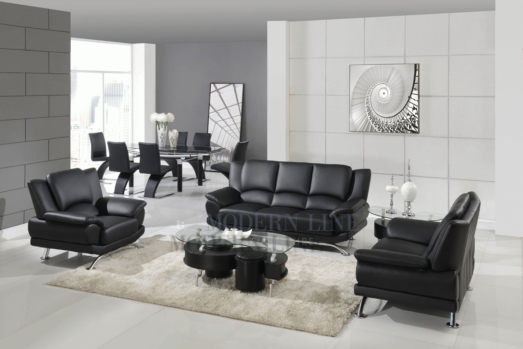 Black Leather Sofa And Loveseat Set With Design Photo 25804 Intended For Black Leather Sofas And Loveseats (View 7 of 20)