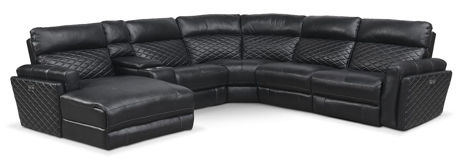 Catalina 6 Piece Power Reclining Sectional With Left Facing Chaise In Sectional Sofa With 2 Chaises (View 13 of 20)