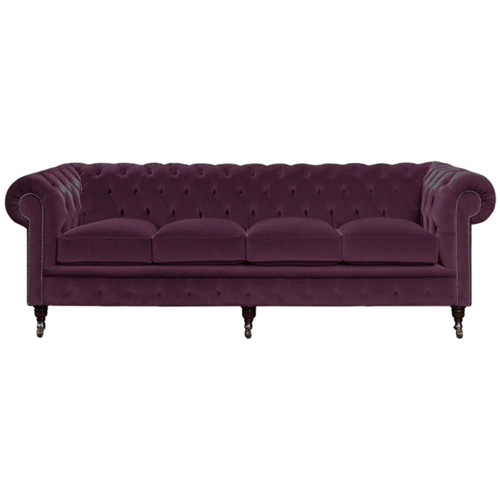 Chesterfield Chairs And Sofas Athos Chesterfield Sofa In Chenille Regarding Purple Chesterfield Sofas (View 10 of 20)
