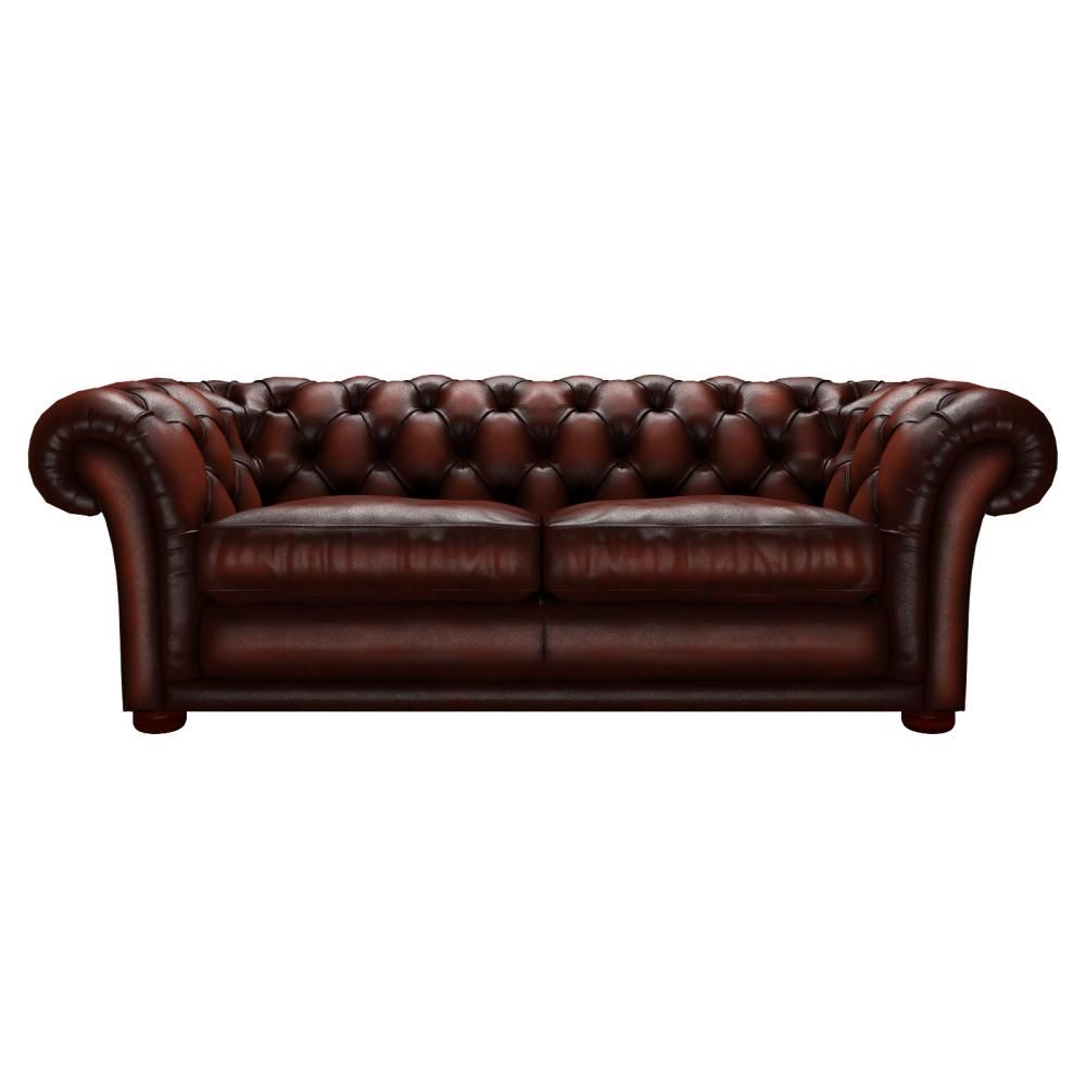 Churchill 3 Seater Sofa In Antique Chestnut – From Sofassaxon Uk Throughout Churchill Sofas (View 1 of 20)
