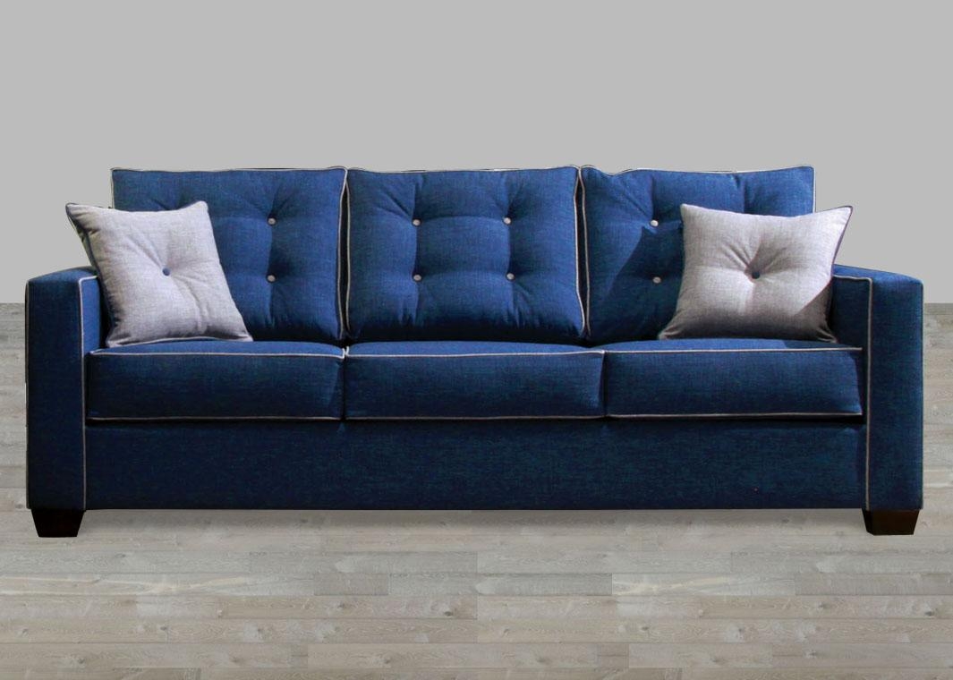 Contemporary Blue Fabric Sofa Within Fabric Sofas (Photo 1 of 20)