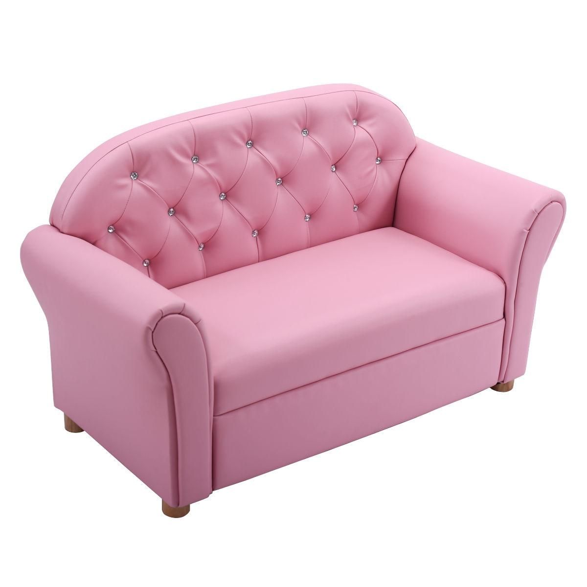 Costway Kids Sofa Princess Armrest Chair Lounge Couch Flip Open With Regard To Toddler Sofa Chairs (View 19 of 20)