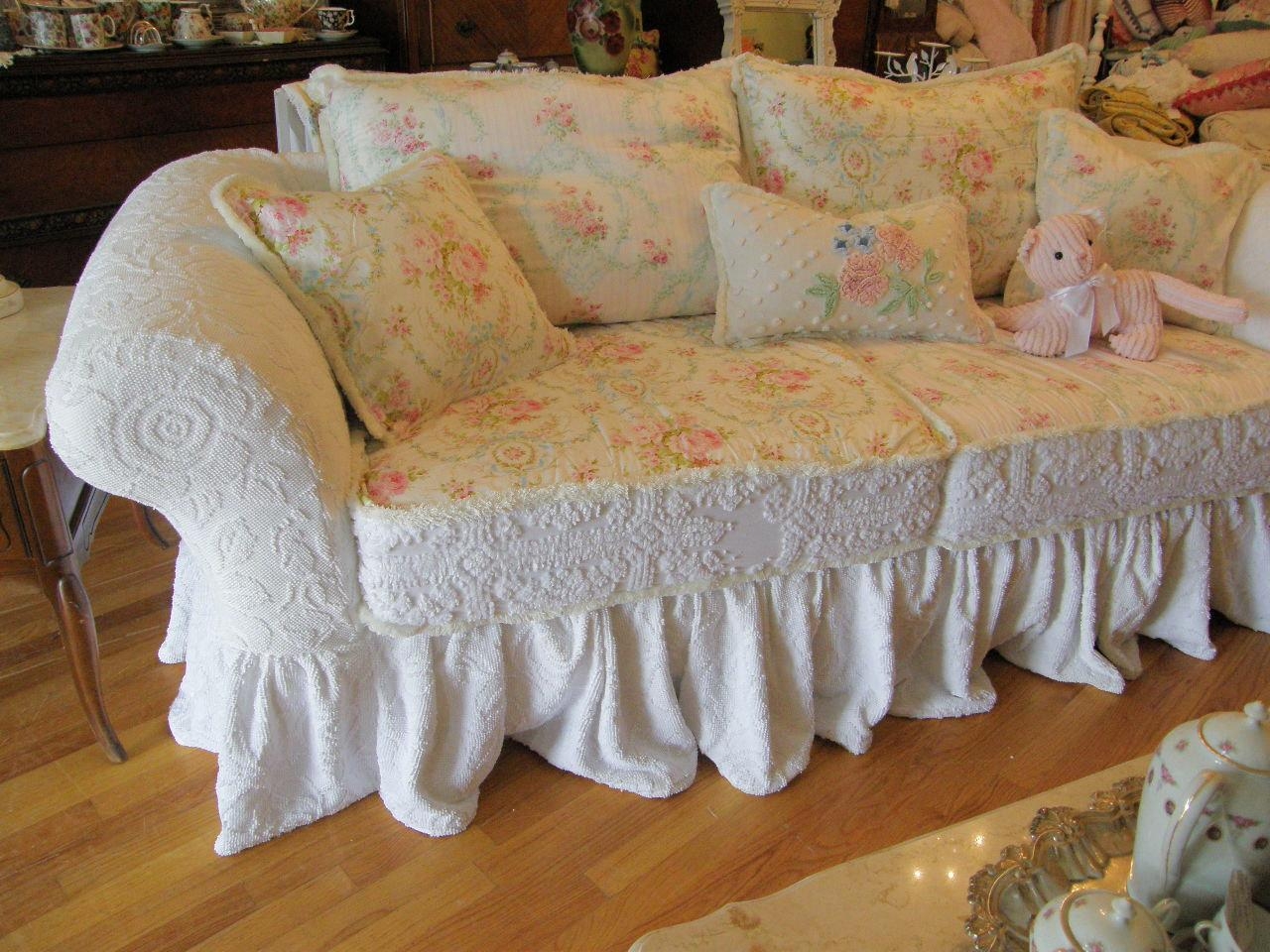 Featured Photo of Top 20 of Shabby Chic Sofa Slipcovers