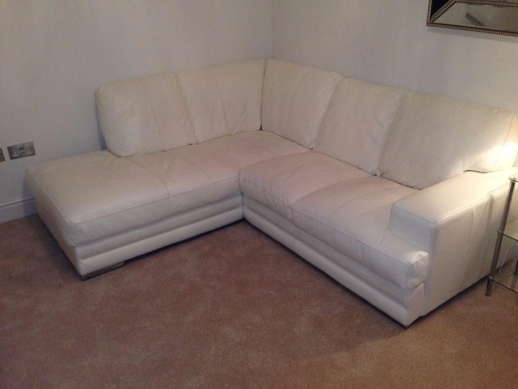 Dfs White Leather Corner Sofa & Two Seater Sofa Combo | In With Regard To White Leather Corner Sofa (Photo 20 of 20)