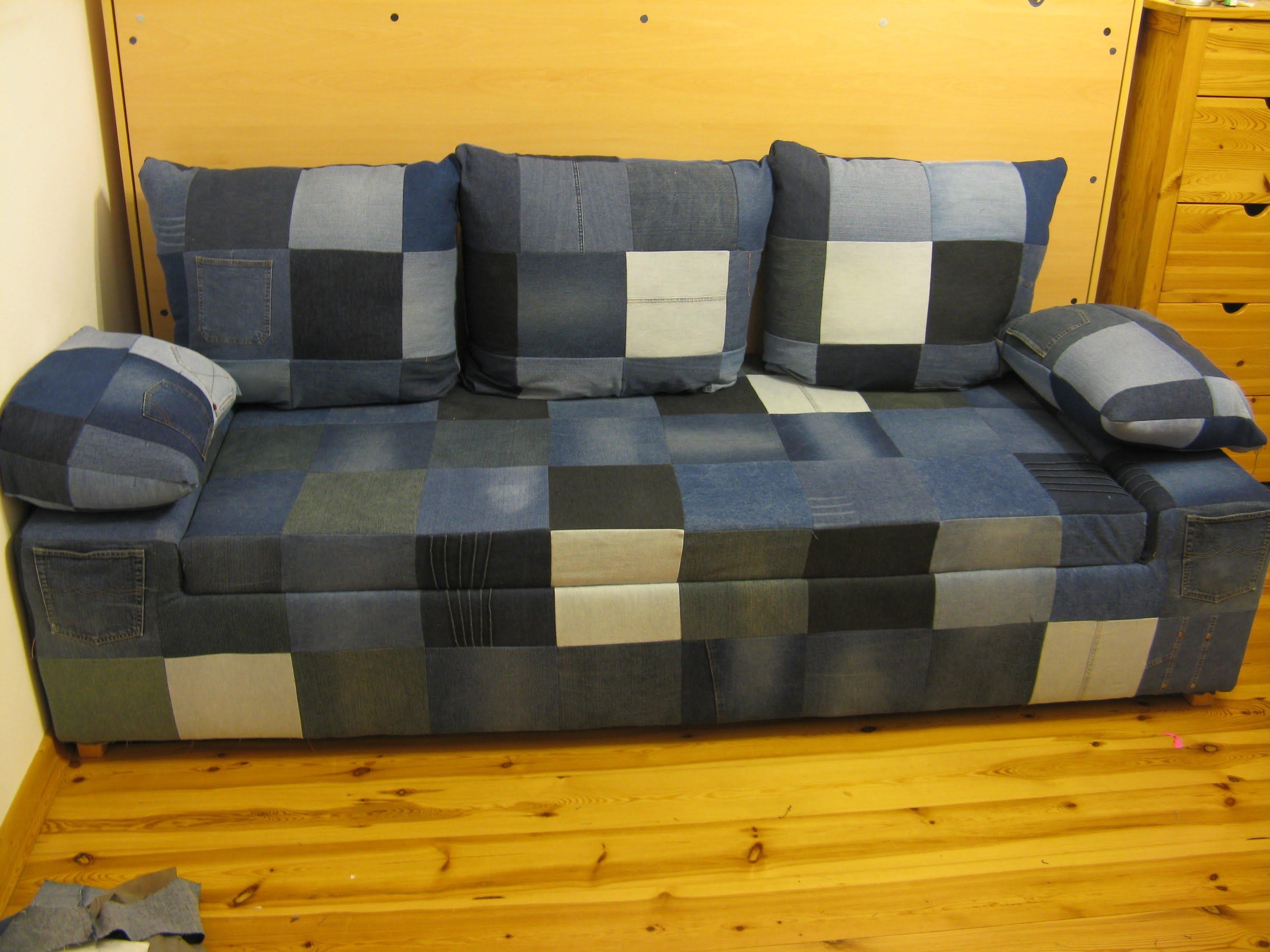 Diy Jeans Sofa. Build A Simple, Comfortable Jeans Sofa With Simple Regarding Blue Jean Sofas (Photo 1 of 20)