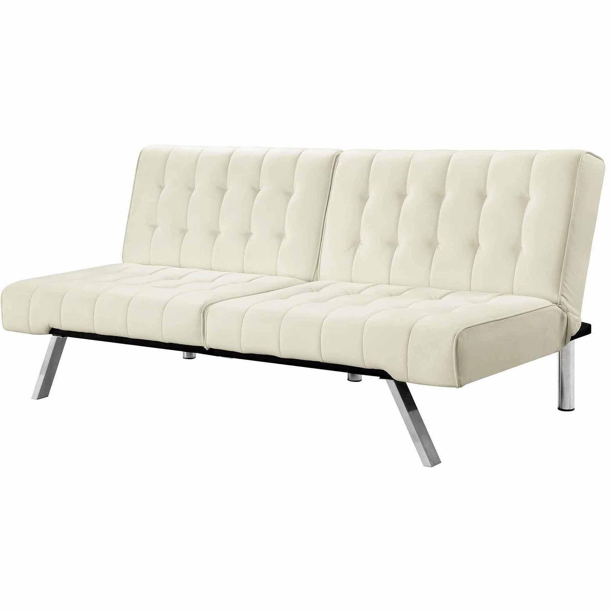 Emily Convertible Faux Leather Futon, Multiple Colors – Walmart Intended For Convertible Sofa Chair Bed (View 18 of 20)