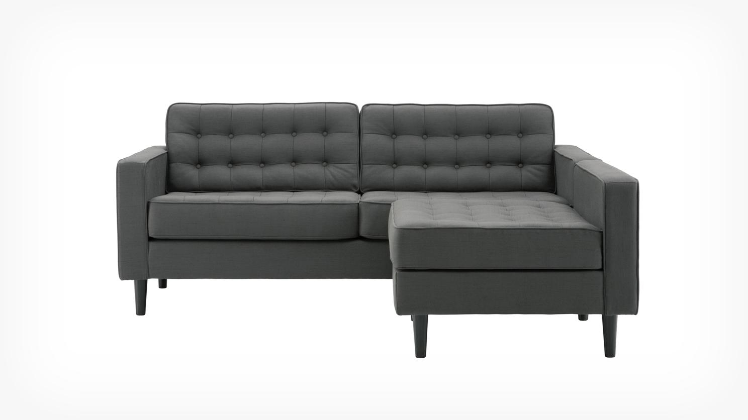 Eq3 | Reverie Apartment 2 Piece Sectional Sofa With Chaise – Fabric Throughout 2 Seat Sectional Sofas (Photo 1 of 15)