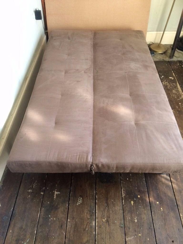 Faux Suede Sofa Bed | In Hackney, London | Gumtree In Faux Suede Sofa Bed (View 20 of 20)