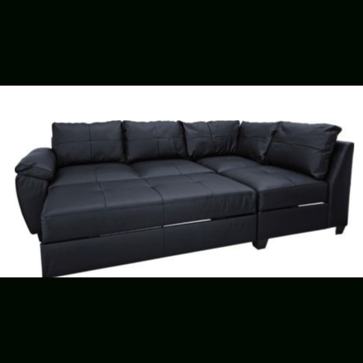 Fernando Leather Right Hand Sofa Bed Corner Group – Black Inside Leather Corner Sofa Bed (View 7 of 20)