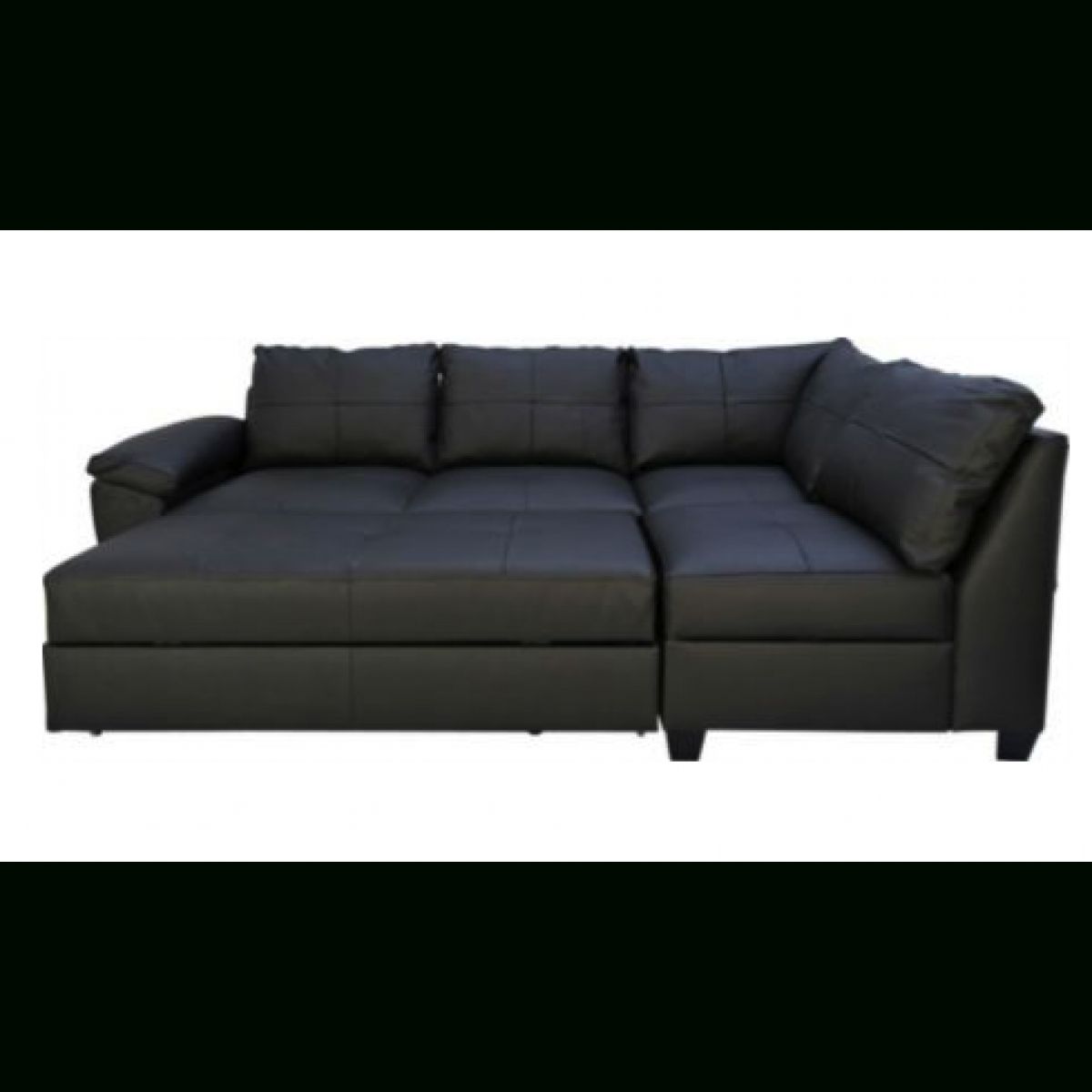 Fernando Leather Right Hand Sofa Bed Corner Group – Black Intended For Corner Sofa Beds (View 9 of 20)