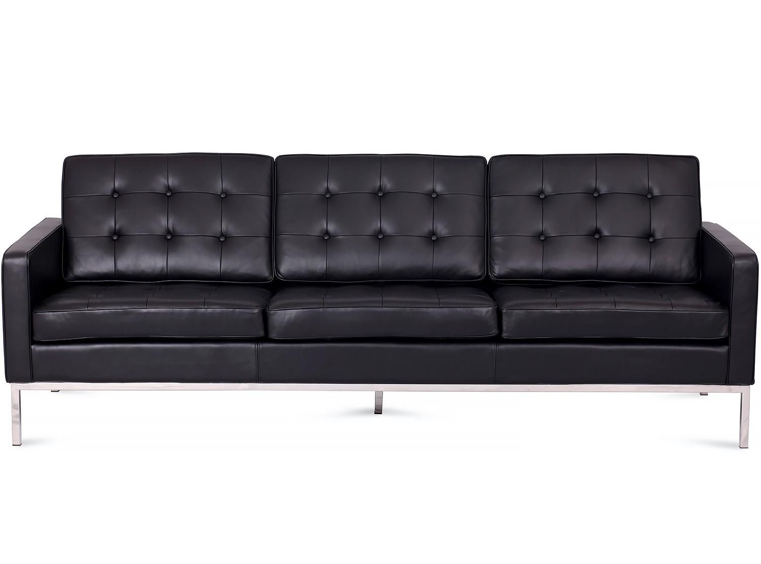 Florence Knoll Sofa 3 Seater Leather (platinum Replica) Throughout Florence Knoll Leather Sofas (View 10 of 20)