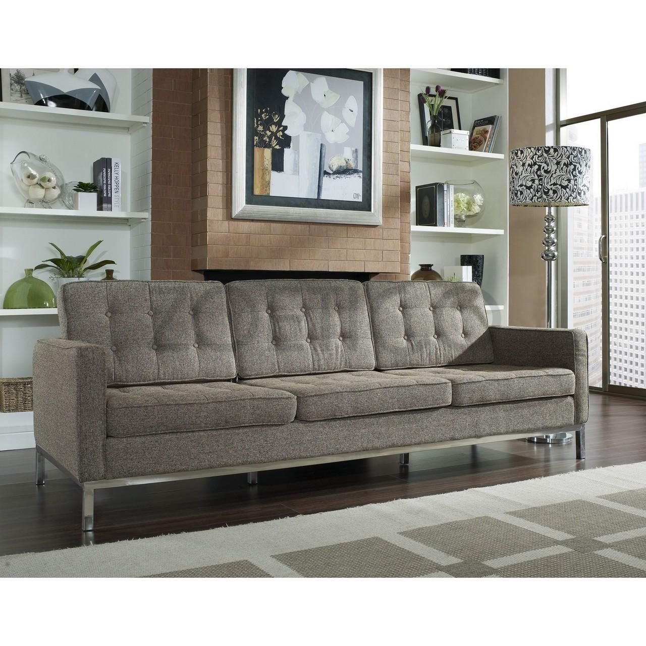 Florence Knoll Style Sofa In Fabric – (multiple Colors/materials Throughout Florence Knoll Style Sofas (View 1 of 20)