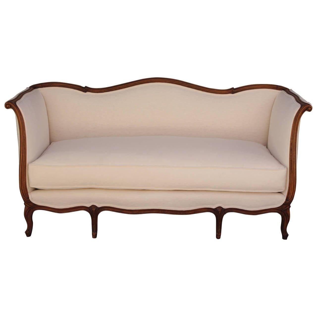 French Louis Xv Style Sofa With Linen Upholstery At 1stdibs Throughout French Style Sofa (View 2 of 20)