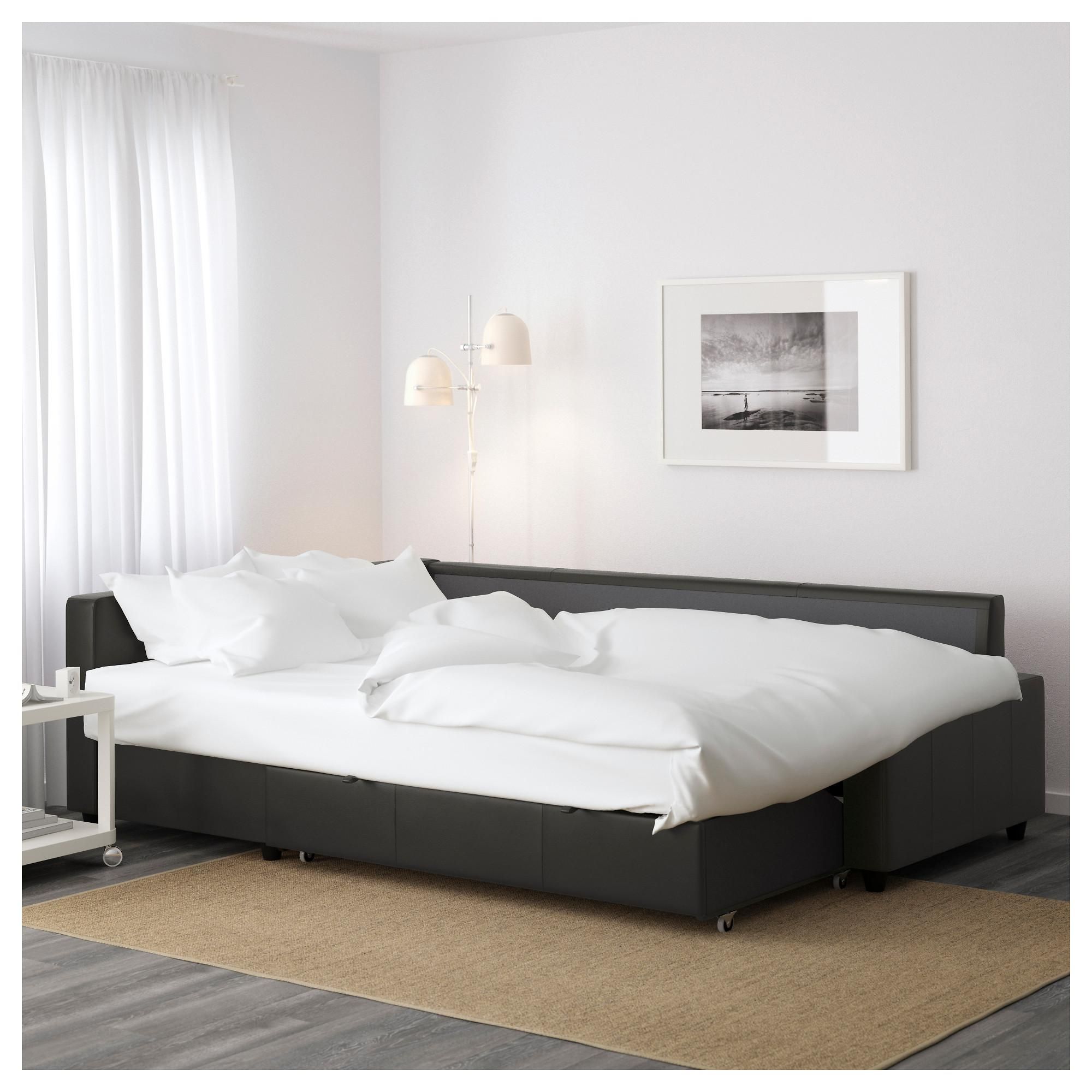 Friheten Sleeper Sectional,3 Seat W/storage – Skiftebo Dark Gray Intended For Ikea Sofa Storage (View 16 of 20)