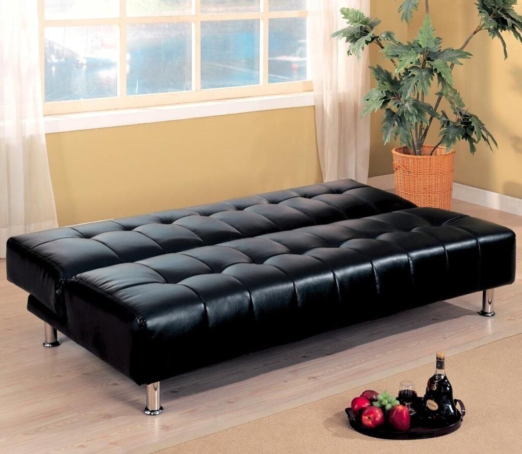 Furniture: Black Leather Sectional Convertible Sofa Bed With Black Leather Convertible Sofas (View 2 of 20)