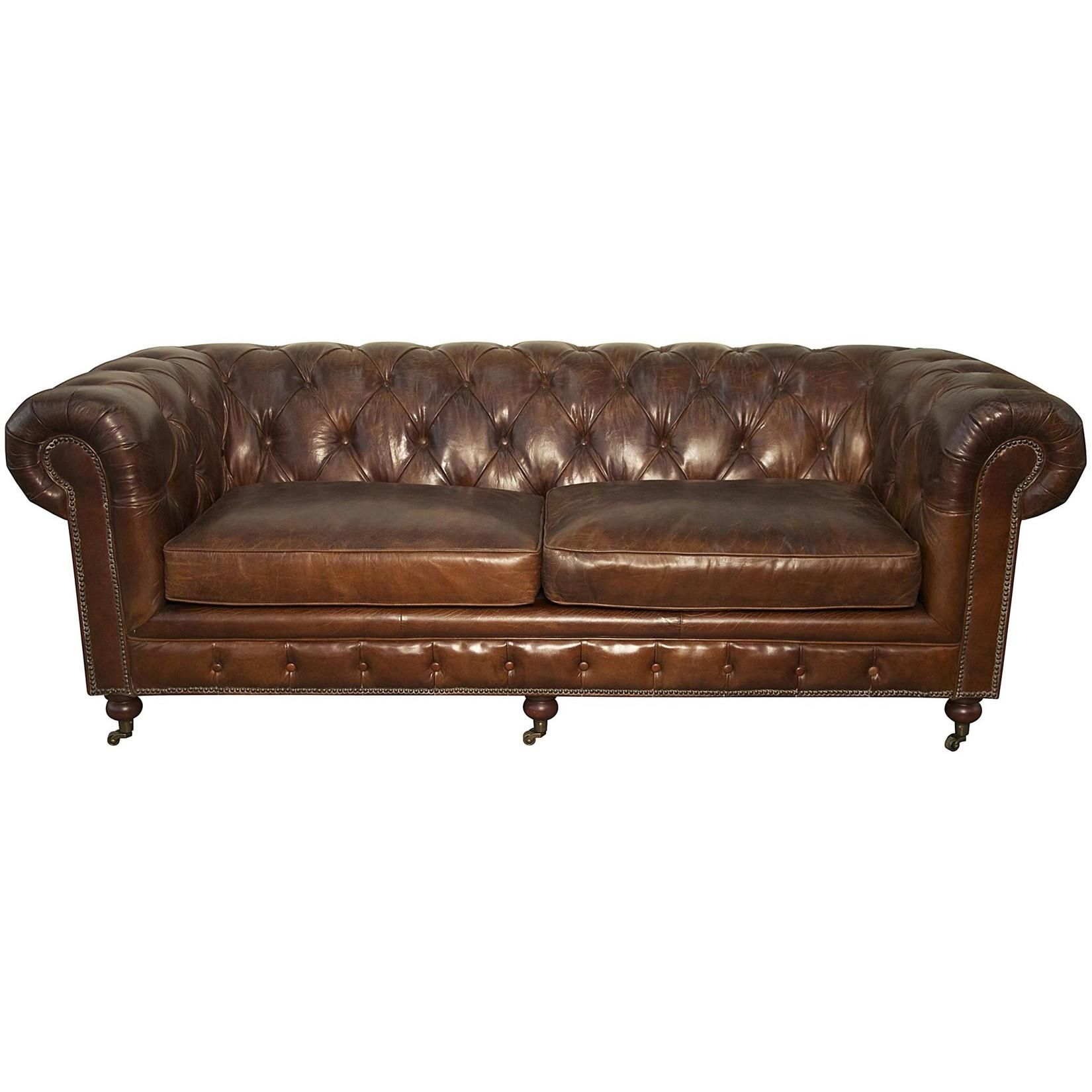 Furniture: Exquisite Comfort With Leather Tufted Sofa With Regard To Overstuffed Sofas And Chairs (View 19 of 20)