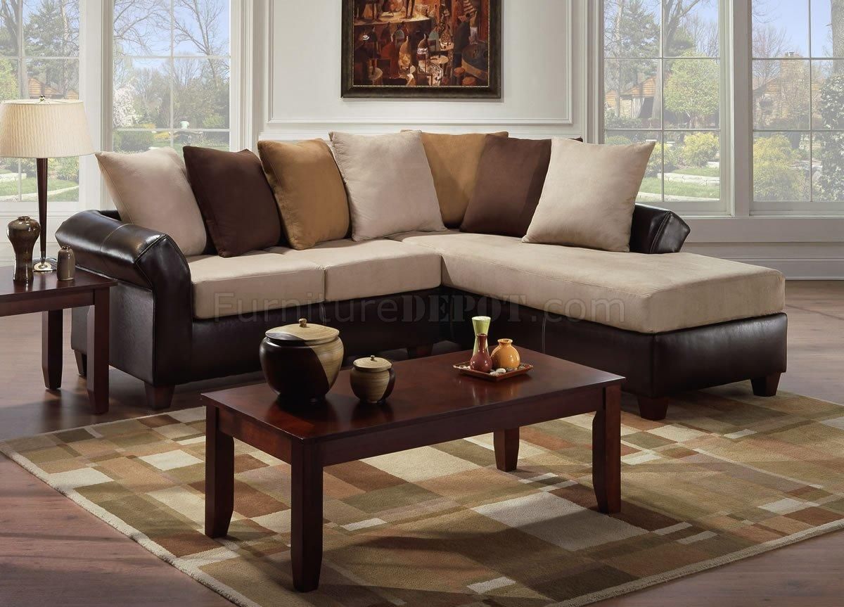 Furniture: Microfiber Sectional | Leather And Suede Sectional Throughout Leather And Suede Sectional Sofa (View 19 of 20)