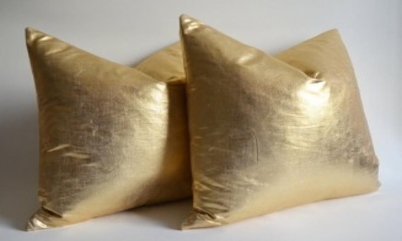 Gold Sofa Pillows Bling Gold Glitter Print Throw Pillows – Gallery Intended For Gold Sofa Pillows (View 11 of 20)