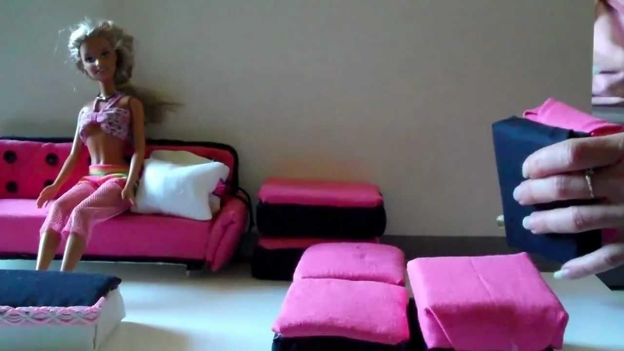 How To Make Barbie Doll A (sofa) Easy!! – Youtube For Barbie Sofas (View 10 of 20)