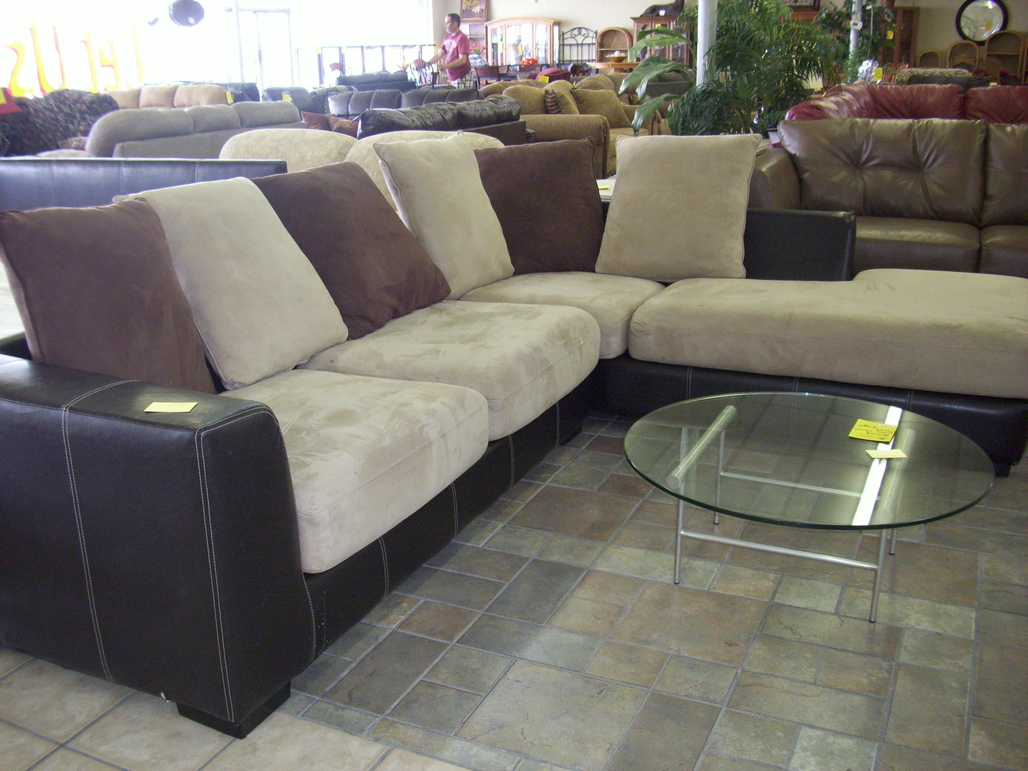 Interior: Impressive Microsuede Sectional Collections Sets For Within Leather And Suede Sectional Sofa (View 2 of 20)