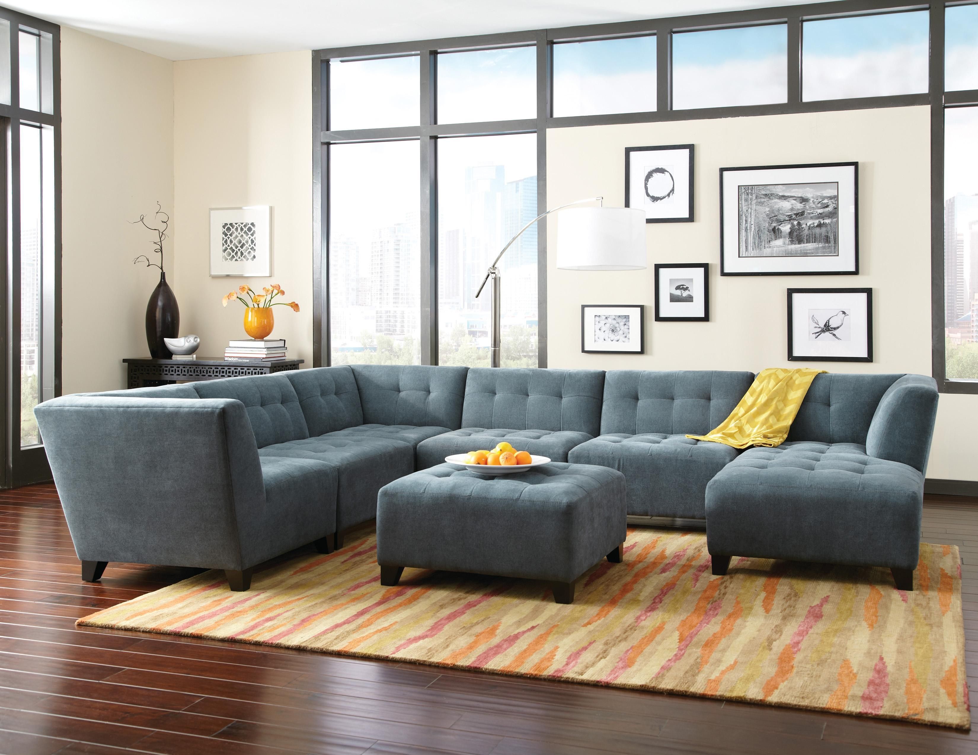 Jonathan Louis Belaire Contemporary Sectional With Tapered Feet Within Jonathan Louis Sectional (View 19 of 20)