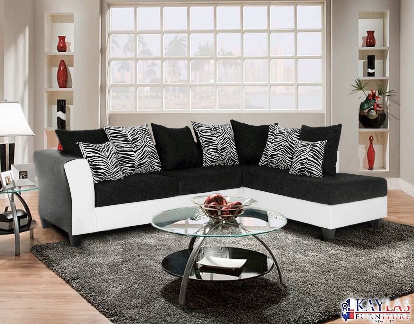 Kaylasfurniture Throughout Black And White Sectional (View 7 of 15)
