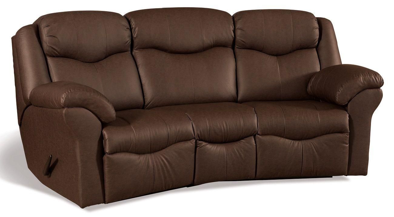 Kenwood Curved Reclining Sofa – Countryside Amish Furniture With Curved Recliner Sofa (View 3 of 20)