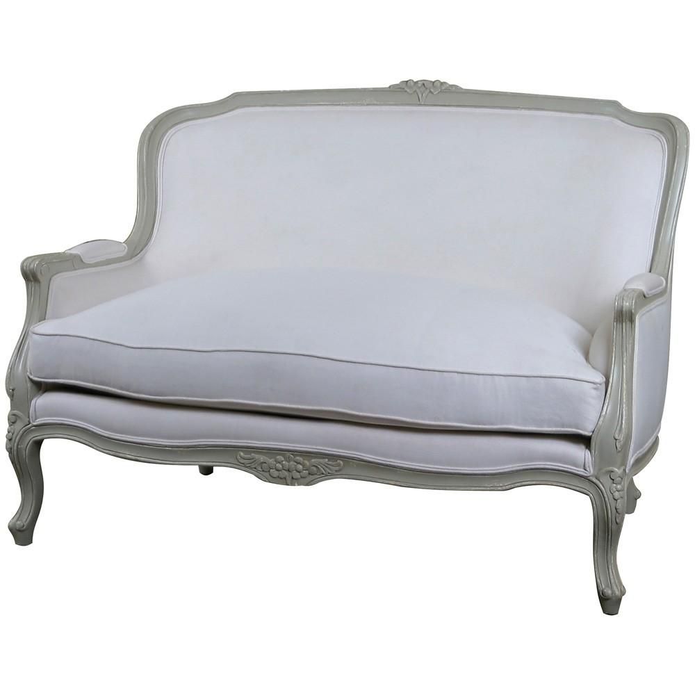 Louis French 2 Seater Sofa With Rattan Back | French Style Sofa Within French Style Sofa (View 4 of 20)