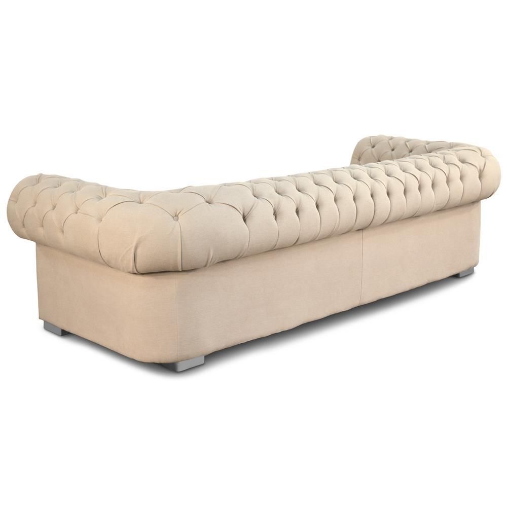 Marea Modern Classic Tufted Ivory Beige Ramie Linen Sofa | Kathy Within Tufted Linen Sofas (View 10 of 20)