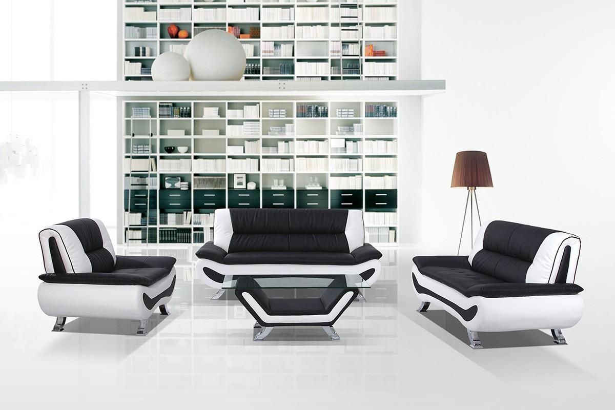 Modern Black And White Sofa Set Pertaining To Black And White Sofas (View 1 of 20)
