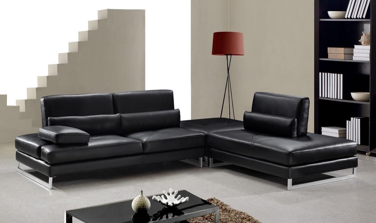 Modern Black Leather Sectional Sofa Trends – S3Net – Sectional With Regard To Black Modern Sectional Sofas (View 1 of 20)