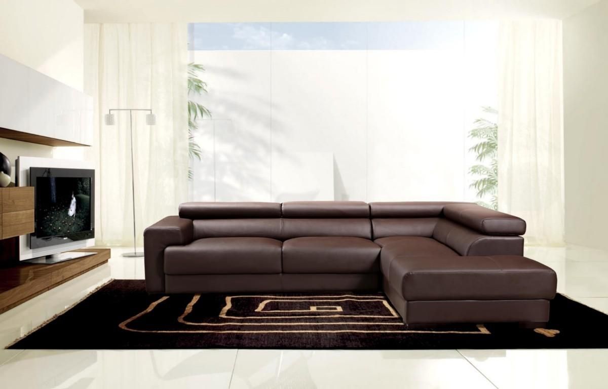 Modern Brown Leather Sectional Sofa In Contemporary Brown Leather Sofas (View 1 of 20)