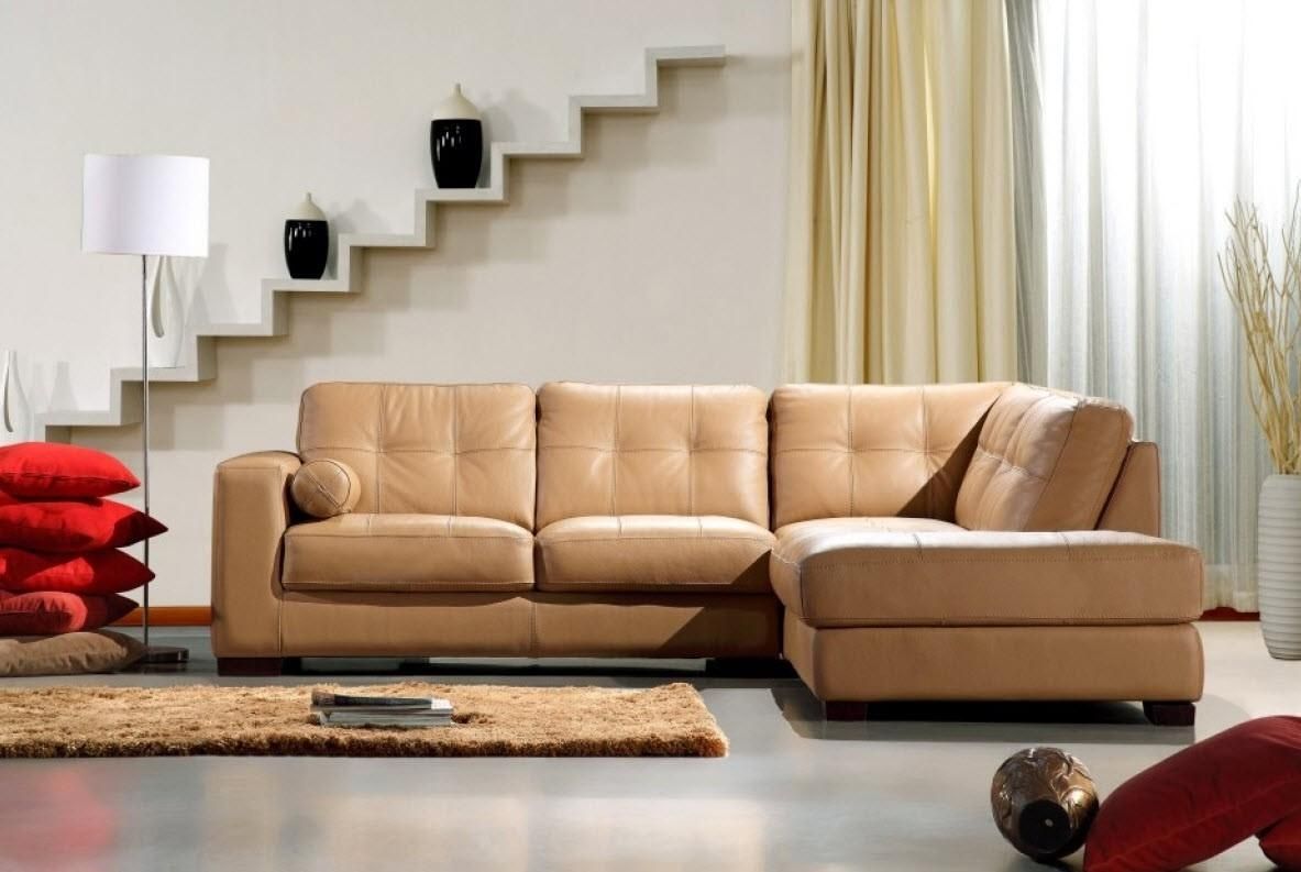 Modern Home And Office Furniture Store Divani Casa 306Ang Camel Within Camel Sectional Sofa (View 5 of 15)