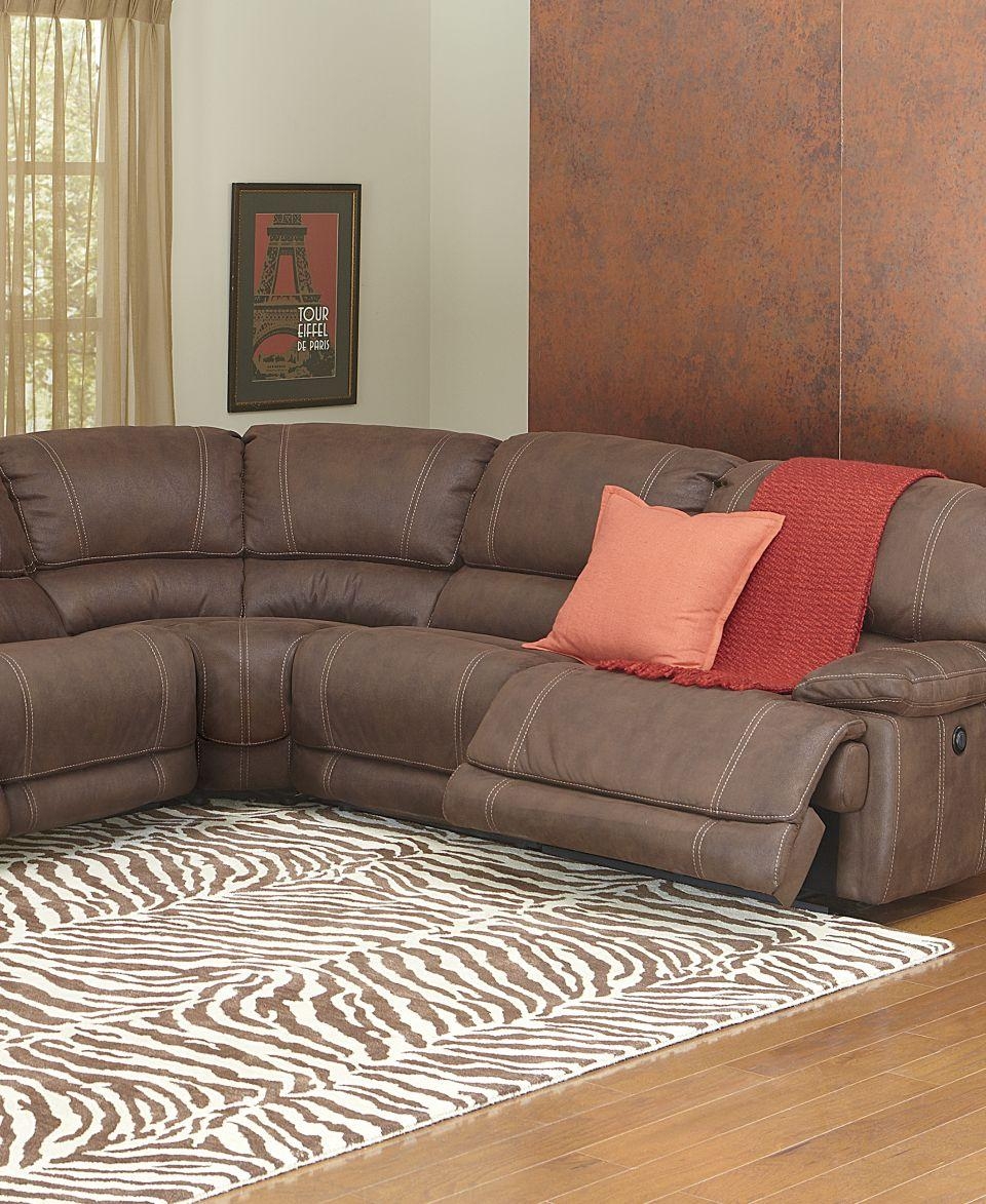 Nina Leather Sectional Living Room Furniture Collection Power Within Jedd Fabric Reclining Sectional Sofa (Photo 1 of 20)