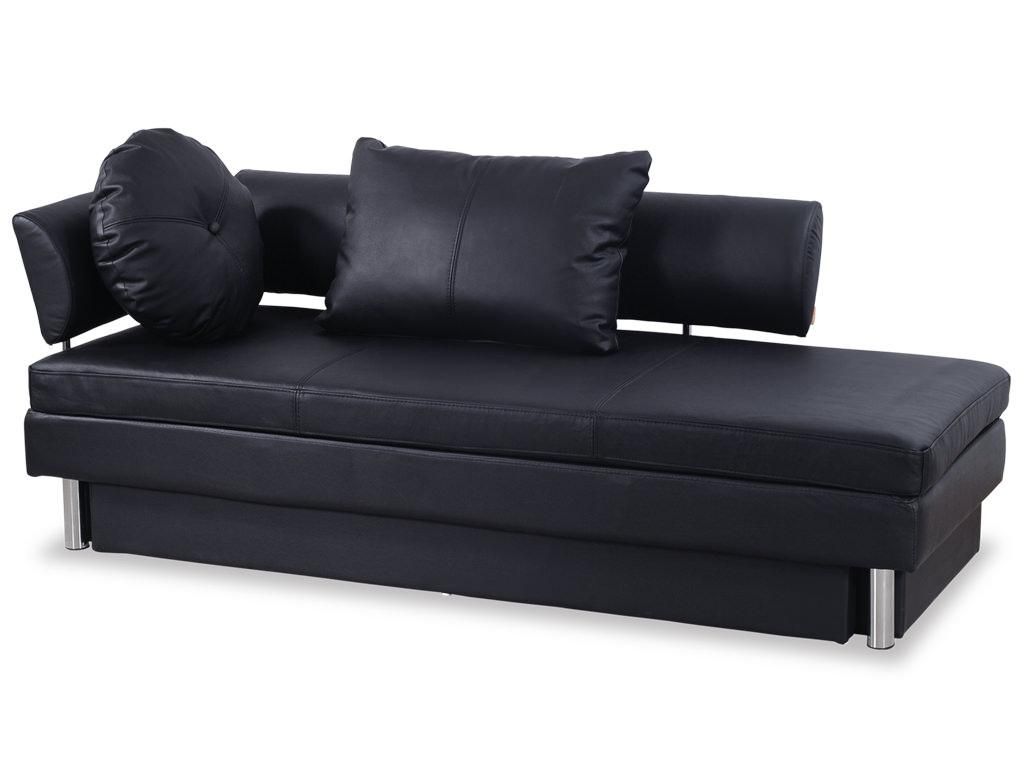 Nubo Black Leatherette Queen Size Sofa Bedat Home Usa Throughout Queen Size Convertible Sofa Beds (View 15 of 20)