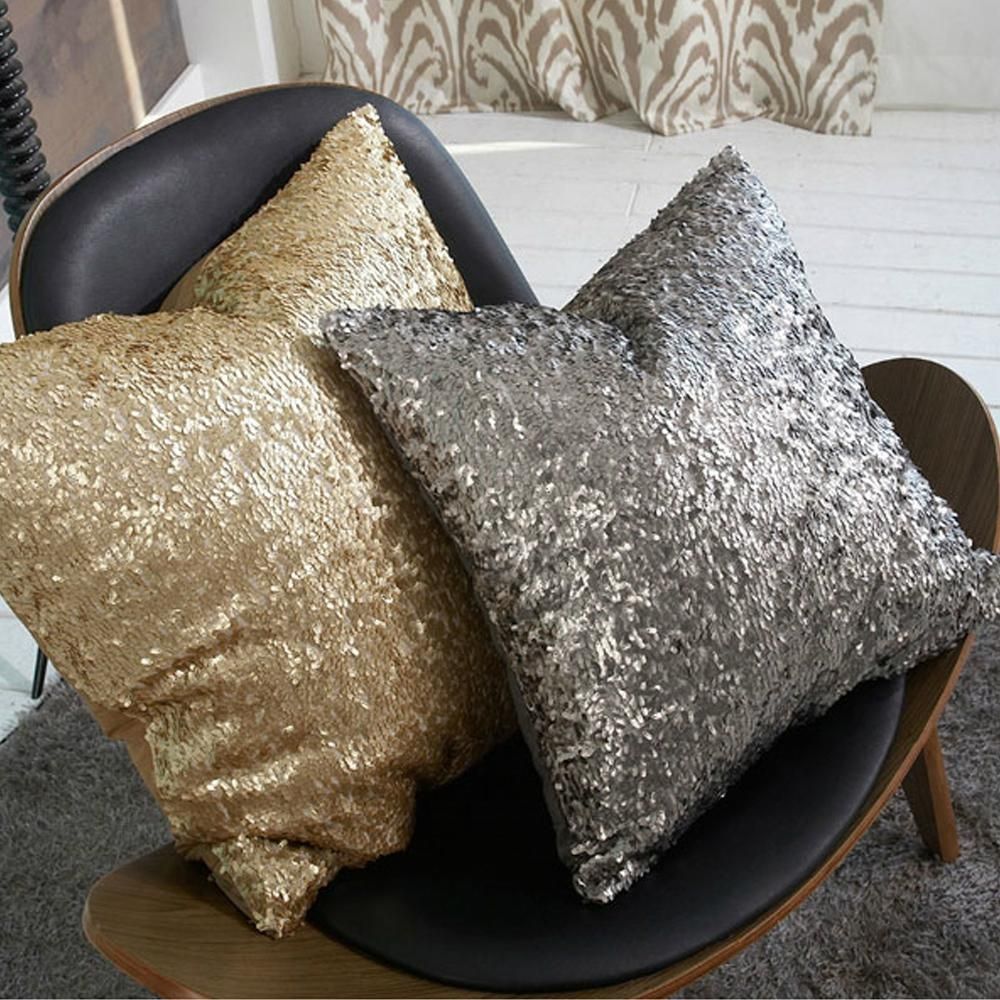 Popular Silver And Gold Throw Pillows Buy Cheap Silver And Gold Throughout Gold Sofa Pillows (View 4 of 20)