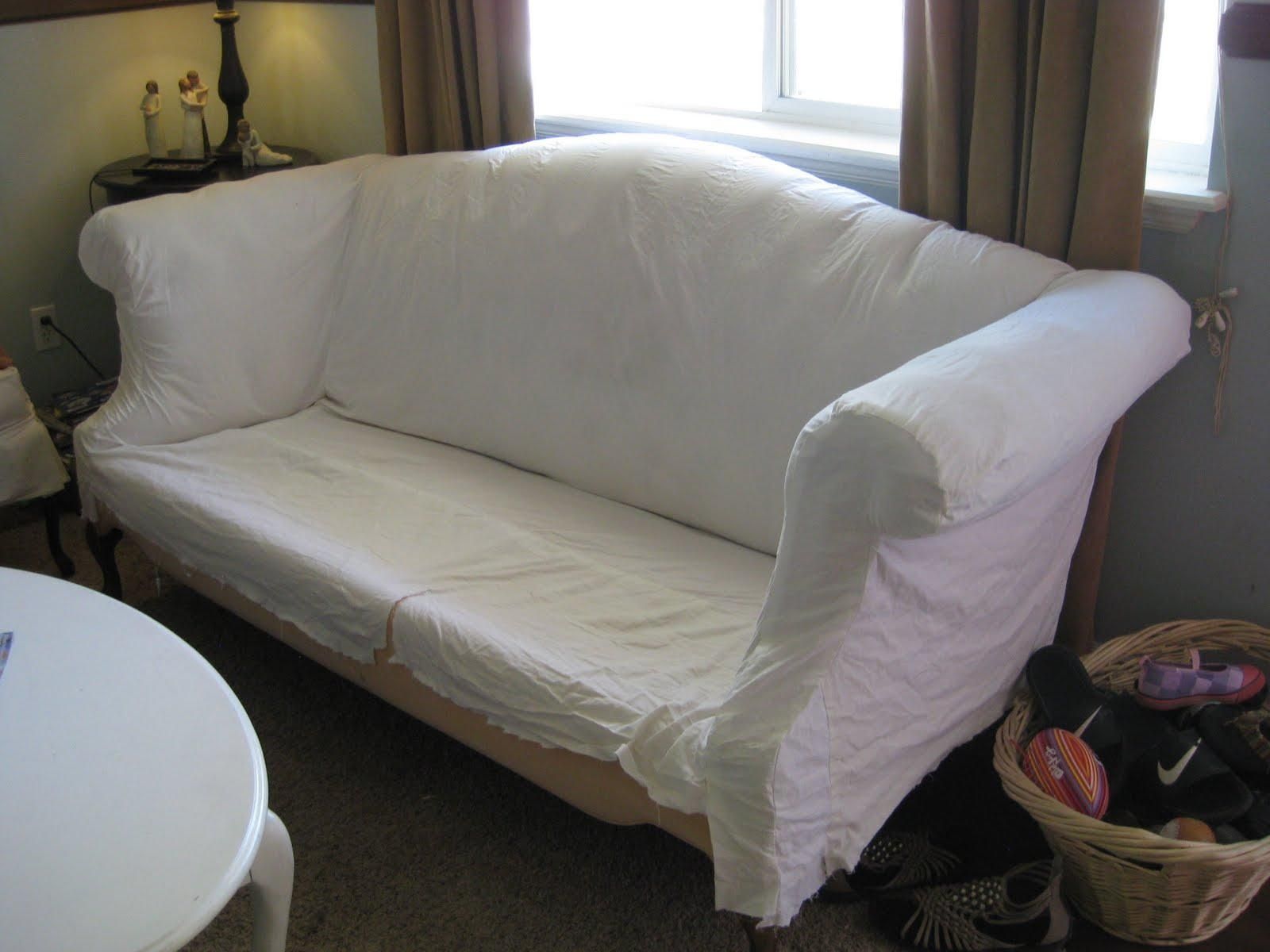 Remodelaholic | Using Custom Made Slipcovers To Unify Your Room Intended For Camelback Sofa Slipcovers (View 10 of 19)