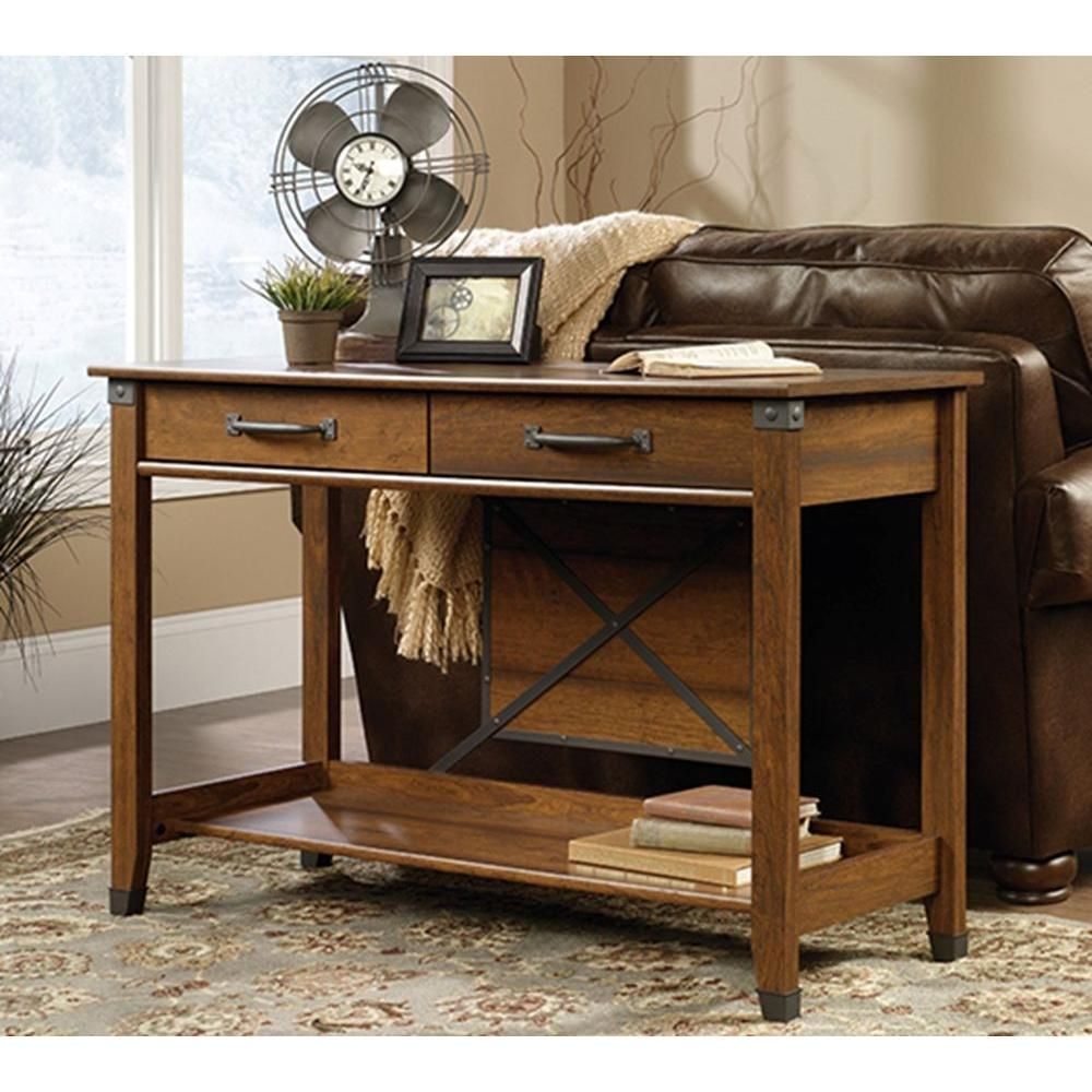 Sauder Carson Forge Washington Cherry Storage Console Table 414443 For Sofa Tables With Storages (View 20 of 20)
