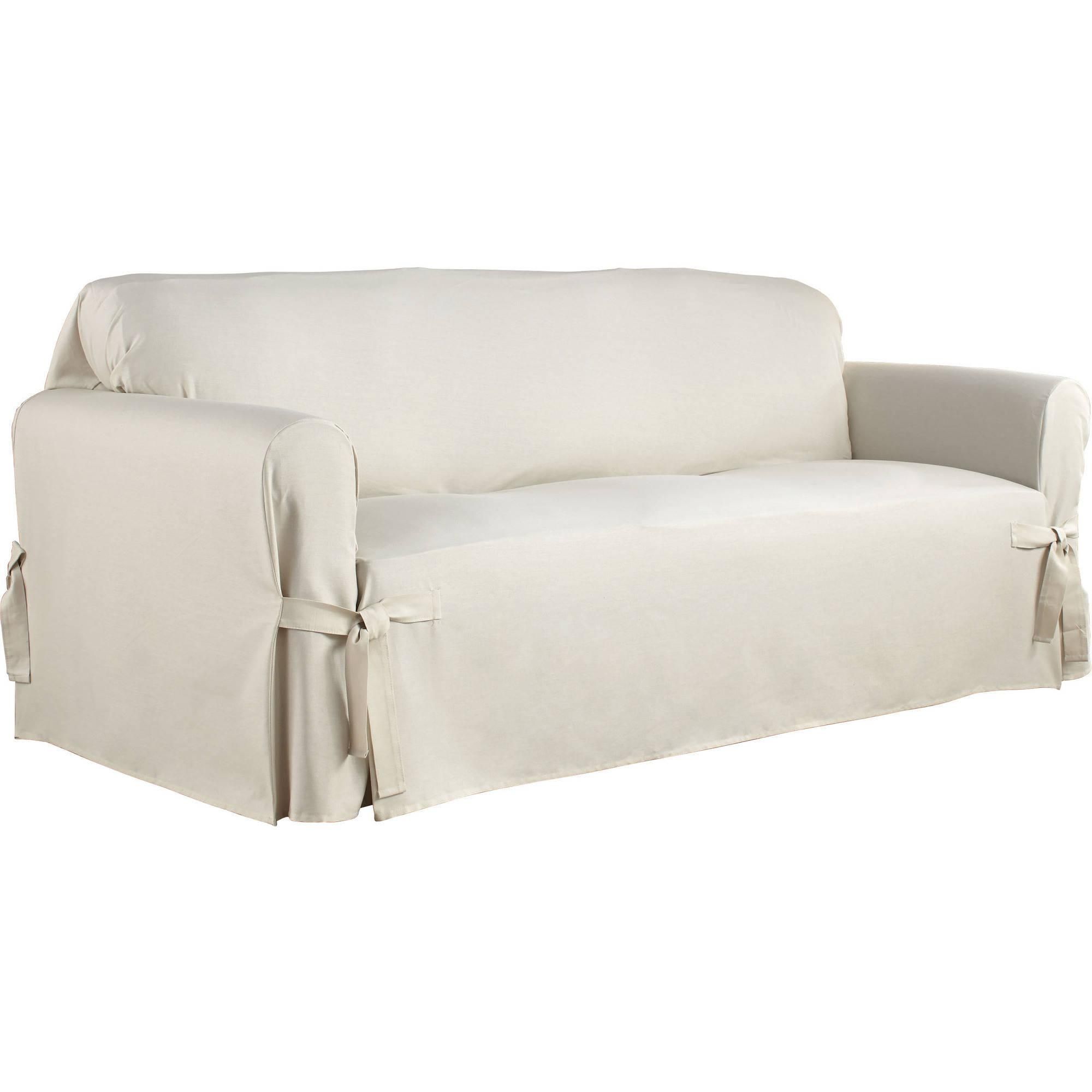 Serta Relaxed Fit Duck Furniture Slipcover, Sofa 1 Piece Box For Walmart Slipcovers For Sofas (View 16 of 20)