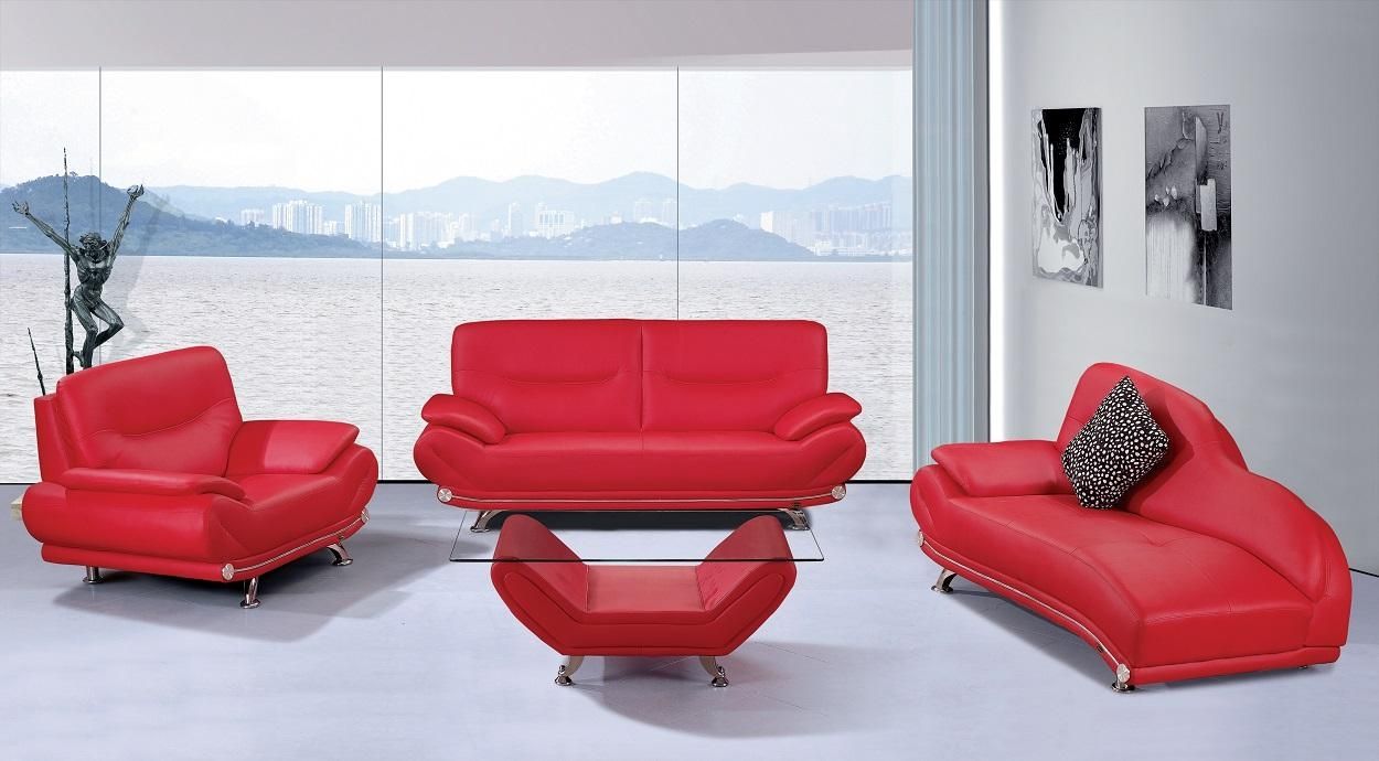 Smlf Furniture Red Sofa. Red Sofa W Contrast Welt.  (View 11 of 20)