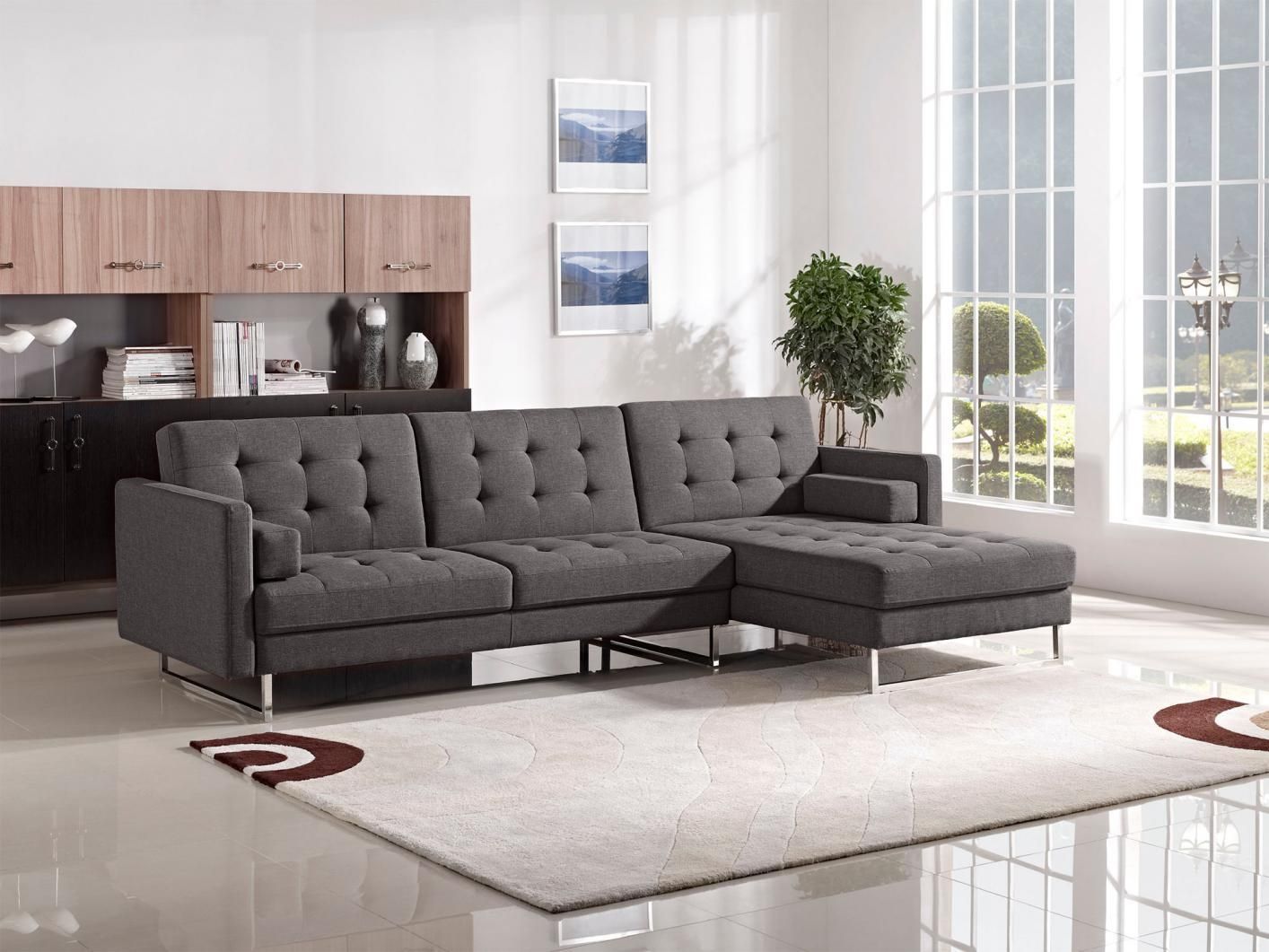 Sofas Center : Grey Fabric Sectional Sofa Opus Sleeper Diamond With Abbyson Sectional Sofas (View 13 of 20)
