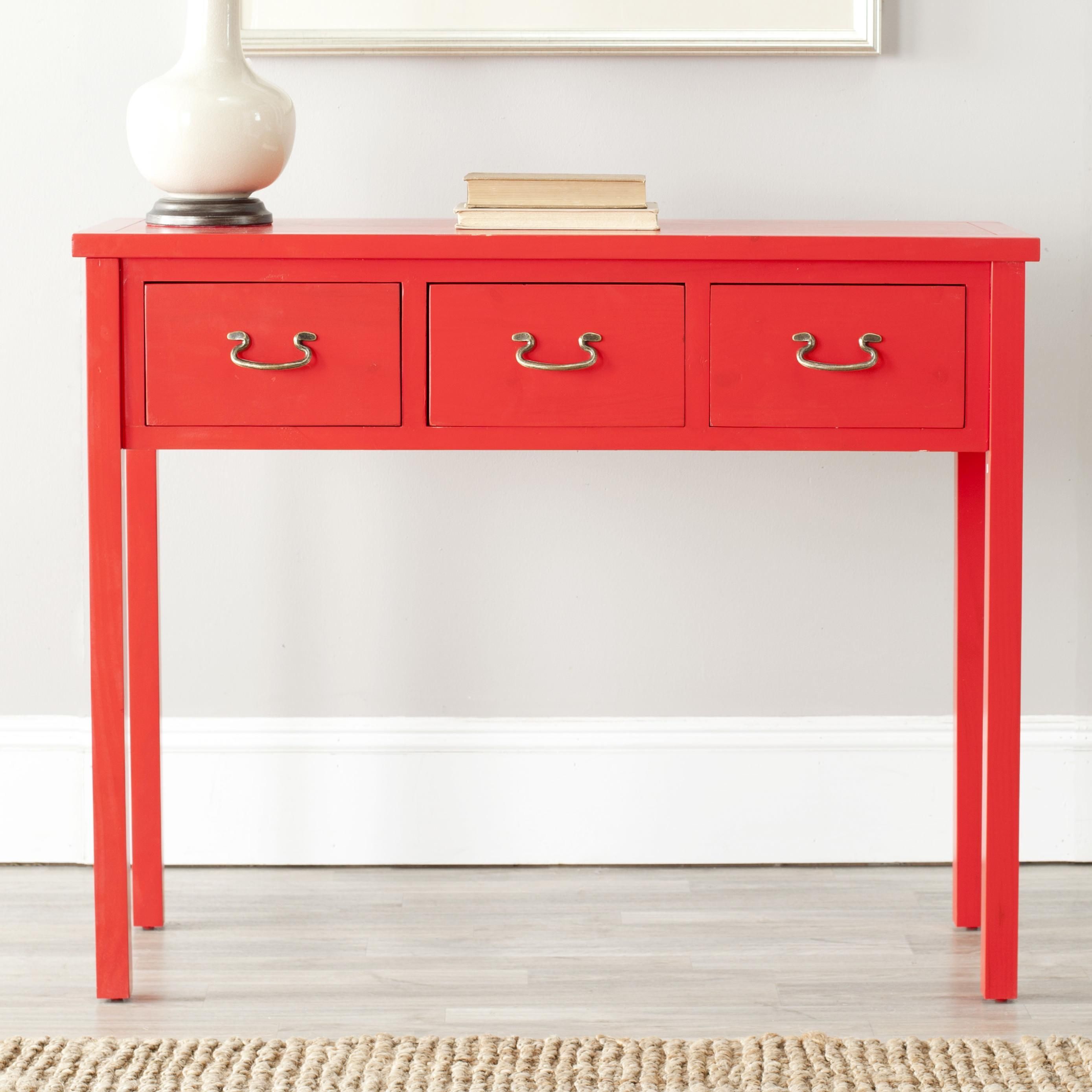 Sofas Center : Red Sofa Table With Drawers And Open Shelf Or Regarding Red Sofa Tables (View 8 of 20)