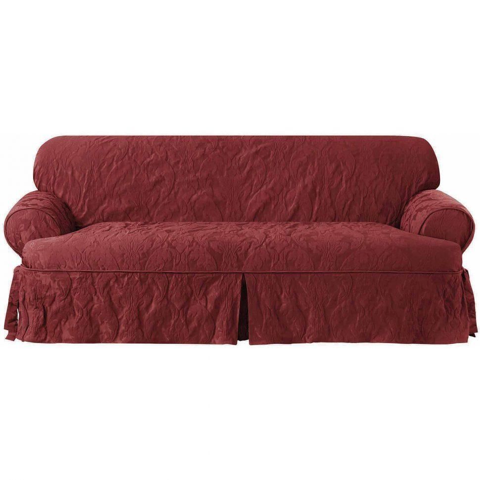 Sofas Center : Sure Fit Matelasse Damask T Cushion Sofa Slipcover Intended For Slipcovers For 3 Cushion Sofas (View 12 of 20)