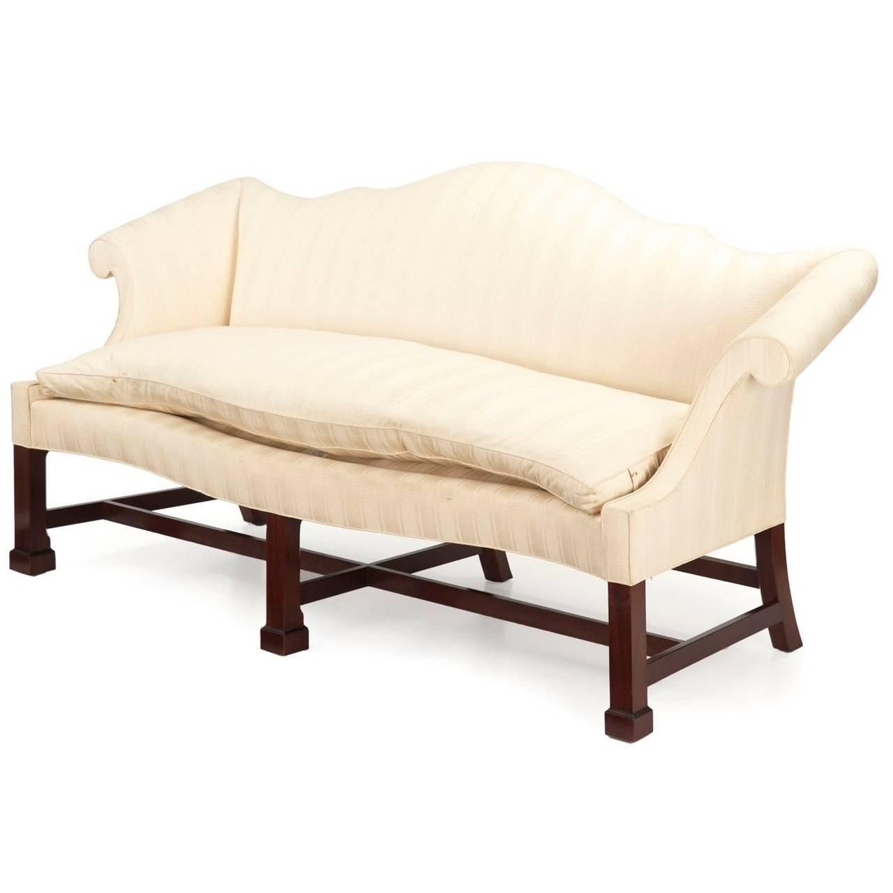 Sofas Center : Vintage Camelback Sofa Upholstered In Black Linen For Camelback Sofa Slipcovers (View 15 of 19)